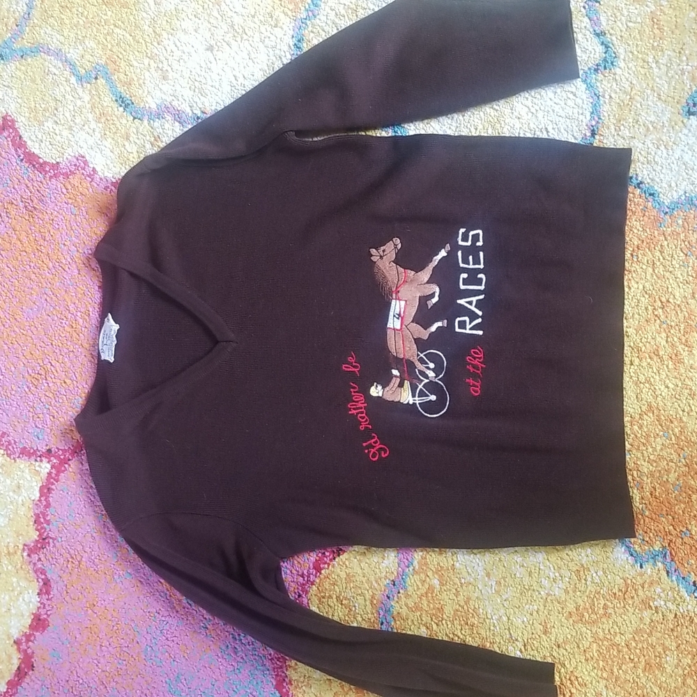 Novelty Sweater Horse Race Sweater